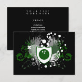 Hi-Fi-Bowling-Wappen Einladung (Vorne/Hinten)