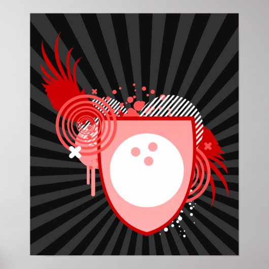 Hi-Fi-Bowling-Wappen Poster (Vorne)