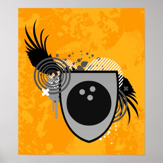 Hi-Fi-Bowling-Wappen Poster (Vorne)