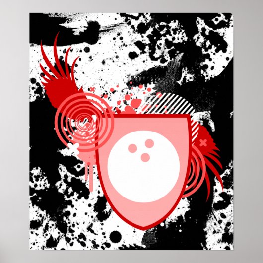 Hi-Fi-Bowling-Wappen Poster (Vorne)