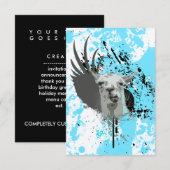 Hi-Fi-Lama Einladung (Vorne/Hinten)