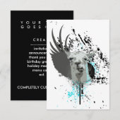 Hi-Fi-Lama Einladung (Vorne/Hinten)