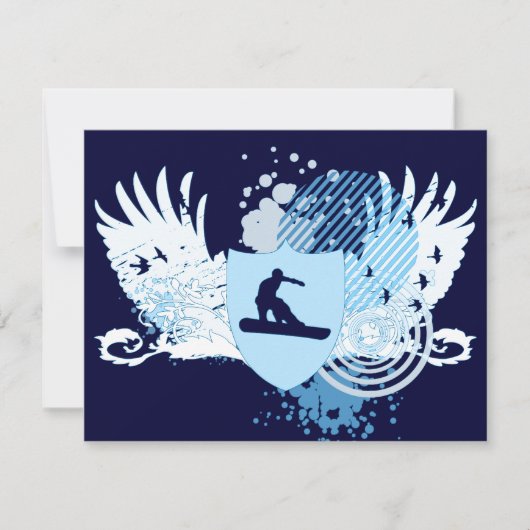 Hi-Fi-Snowboarder Einladung (Vorderseite)