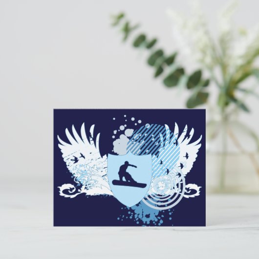 Hi-Fi-Snowboarder Einladung (Stehend Vorderseite)