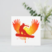 Hi-Fi-Snowboarder Einladung (Stehend Vorderseite)