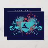 Hi-Fi-Snowboarder Einladung (Vorne/Hinten)