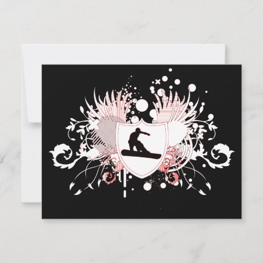 Hi-Fi-Snowboarder Einladung (Vorderseite)