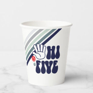 HI FIVE Retro-Streifen blau Pappbecher