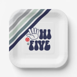 HI FIVE Retro Streifen Pappteller