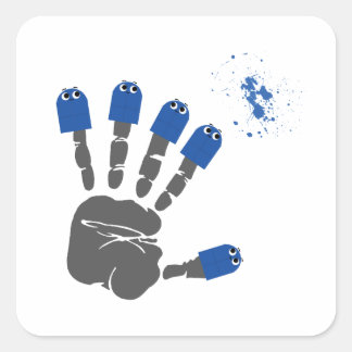 Hi fünf quadratischer aufkleber