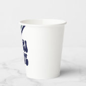 HI FÜNF Retro Streifen blau Pappbecher (Links)