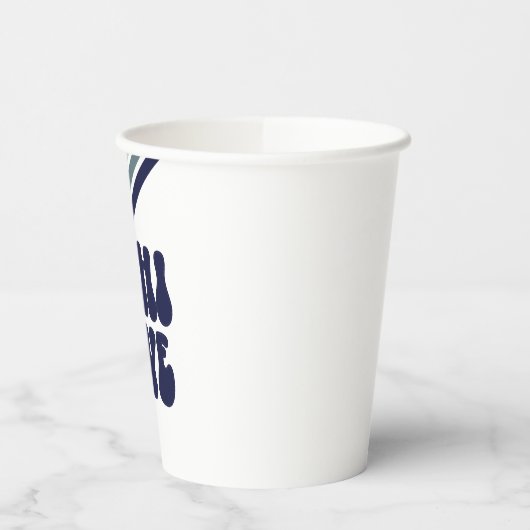 HI FÜNF Retro Streifen blau Pappbecher (Links)