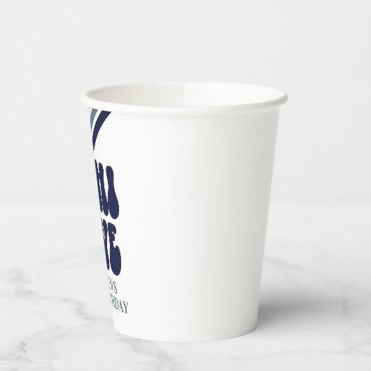 HI FÜNF Retro Strip blaue Papiersorten Pappbecher (Links)