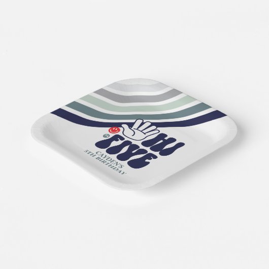 HI FÜNF Retro Strip Paper Teller (Gewinkelt)