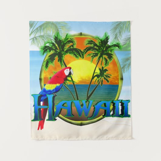 HI Hawaii Island Beach Wandteppich (Vorderseite)