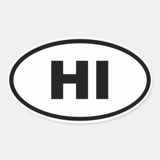 HI Hawaii Ovaler Aufkleber (Vorderseite)