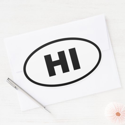 HI Hawaii Ovaler Aufkleber (Umschlag)