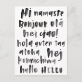 Hi Hello Multilingual World International Language Postkarte (Vorderseite)