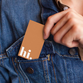 Hi Hello Terracotta Clean Simple Typografie Lässig Visitenkarte