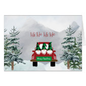 Hi Ho Hi Ho Gnome Zuhause für Weihnachtskarte (Vorderseite (Horizontal))