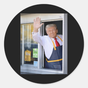 Hi Holen Sie Ihren Burger Donald Trump Cooks Fries Runder Aufkleber