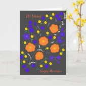 Hi Honey Birthday Card Karte (Gelbe Blume)