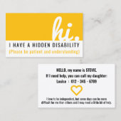 hi Ich habe eine versteckte Sensibilisierungskarte Visitenkarte (Vorne/Hinten)