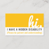 hi Ich habe eine versteckte Sensibilisierungskarte Visitenkarte (Vorderseite)