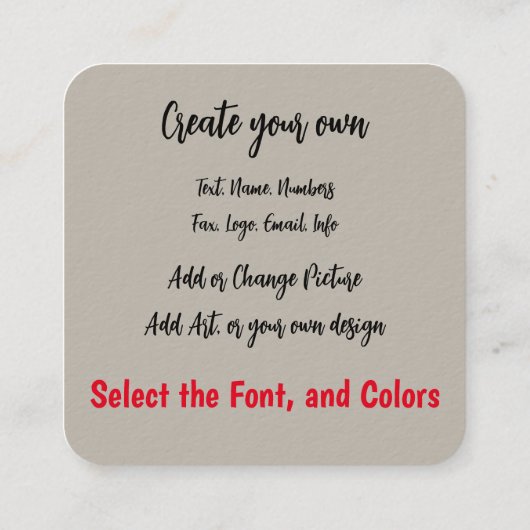 Hi, ich war hier (meine Karte anrufen) (Rückseite)