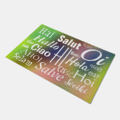 Hi in vielen Sprachen Cool Fußmatte (Schrägansicht)