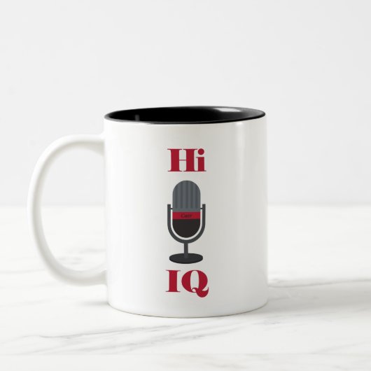 "Hi, IQ " Cuer Mug Zweifarbige Tasse (Links)