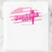 "Hi Kamala" - Ovale Aufkleber (Tagline A) (Tasche)