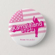 "Hi Kamala" - Round Button (Slogline A)