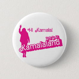 "Hi Kamala" - Round Button (Slogline B)