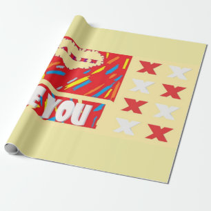 HI Karen Liebe Sie mit leuchtend rot und gemustert Geschenkpapier
