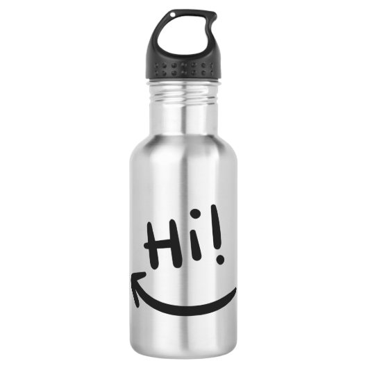 Hi lächelnd edelstahlflasche (Vorderseite)