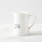 "Hi" Lettering Lovely Zebra Black & White trendy Porzellantasse (Rechts)