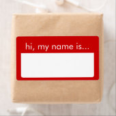 Hi, mein Name ist, die Labels mit rotem Namen (Insitu)