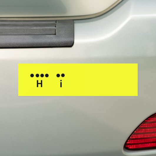 "Hi" Morse Code Gelb Anpassen Sie ihn Autoaufklebe Autoaufkleber (Auf Auto)