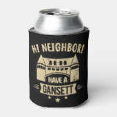 Hi Neighbour hat ein Gansett-Shirt Dosenkühler (Kanne Vorderseite)