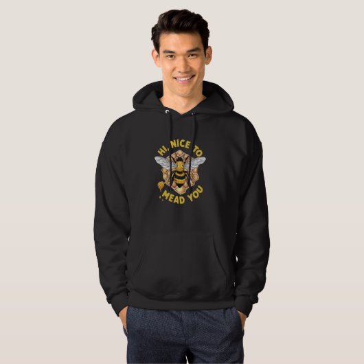 Hi Nice to Mead you Puff Funny Medieval Honey Brew Hoodie (Vorne ganz)