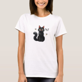 Hi Niedlich Black Cat T - Shirt