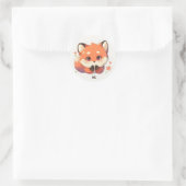 Hi Niedlich Fox Animal Runder Aufkleber (Tasche)