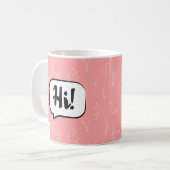 Hi & Niedlich | Pink-weiße Blume Muster Kaffeetasse (Vorderseite Links)