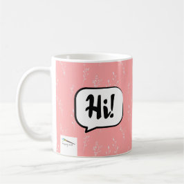 Hi & Niedlich | Pink-weiße Blume Muster Kaffeetasse
