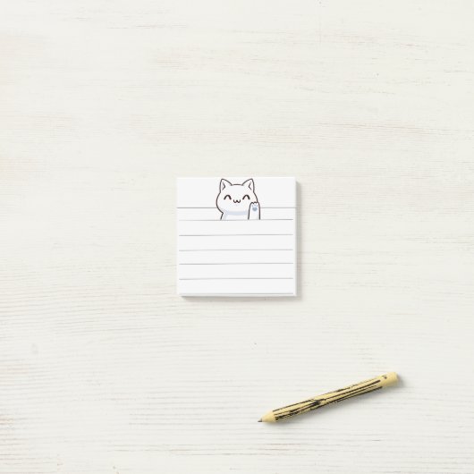 Hi niedliche Katze Post-it Klebezettel (Auf Schreibtisch)