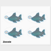 Hi Ovaler Aufkleber (Blatt)