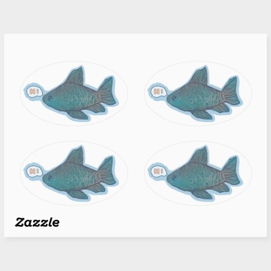 Hi Ovaler Aufkleber (Blatt)