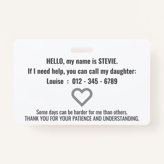 Hi-Parkinson-Erkrankung Patient pvc-Abzeichen Ausweis (Rückseite)