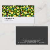 Hi-Phi - 0115 - Frühlingsblumen - dunkelgrün Visitenkarte (Vorne/Hinten)